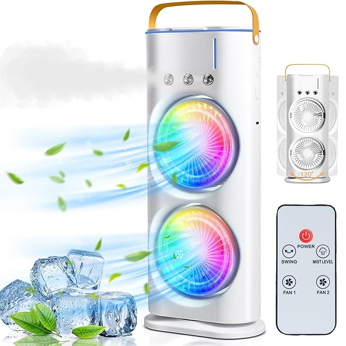 Dual Mist cooling spray fan